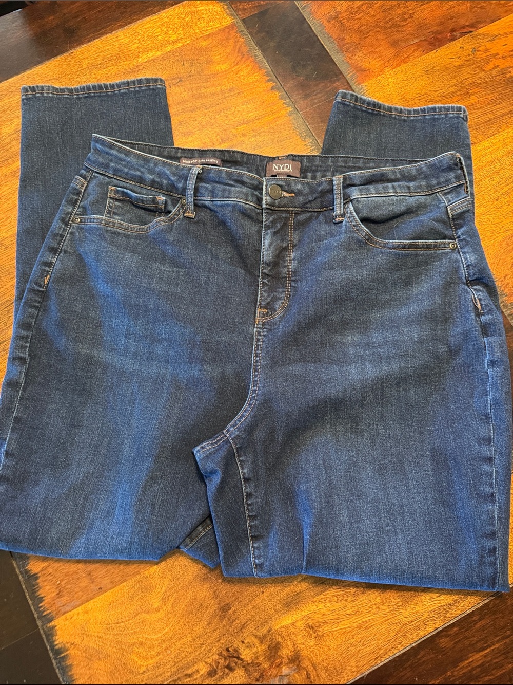 NYDJ Blue Straight Leg Stretch Jeans size 16